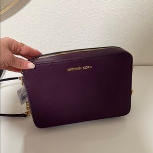 Michael Kors Purple Crossbody Bag with Gold Hardware